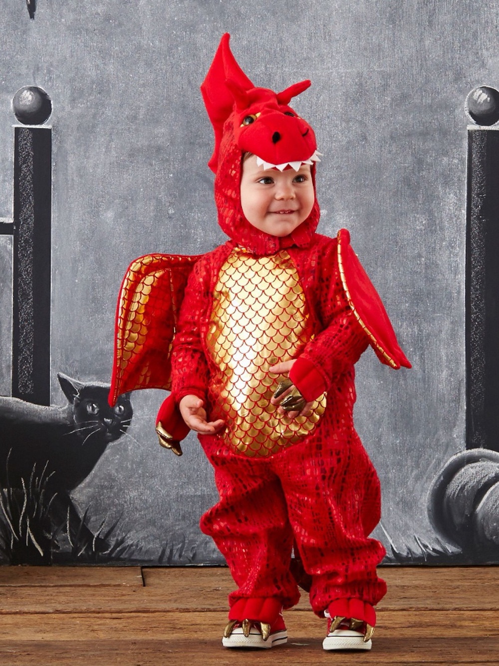 Pottery Barn Kids Dragon Costume Red & Gold 12-24M